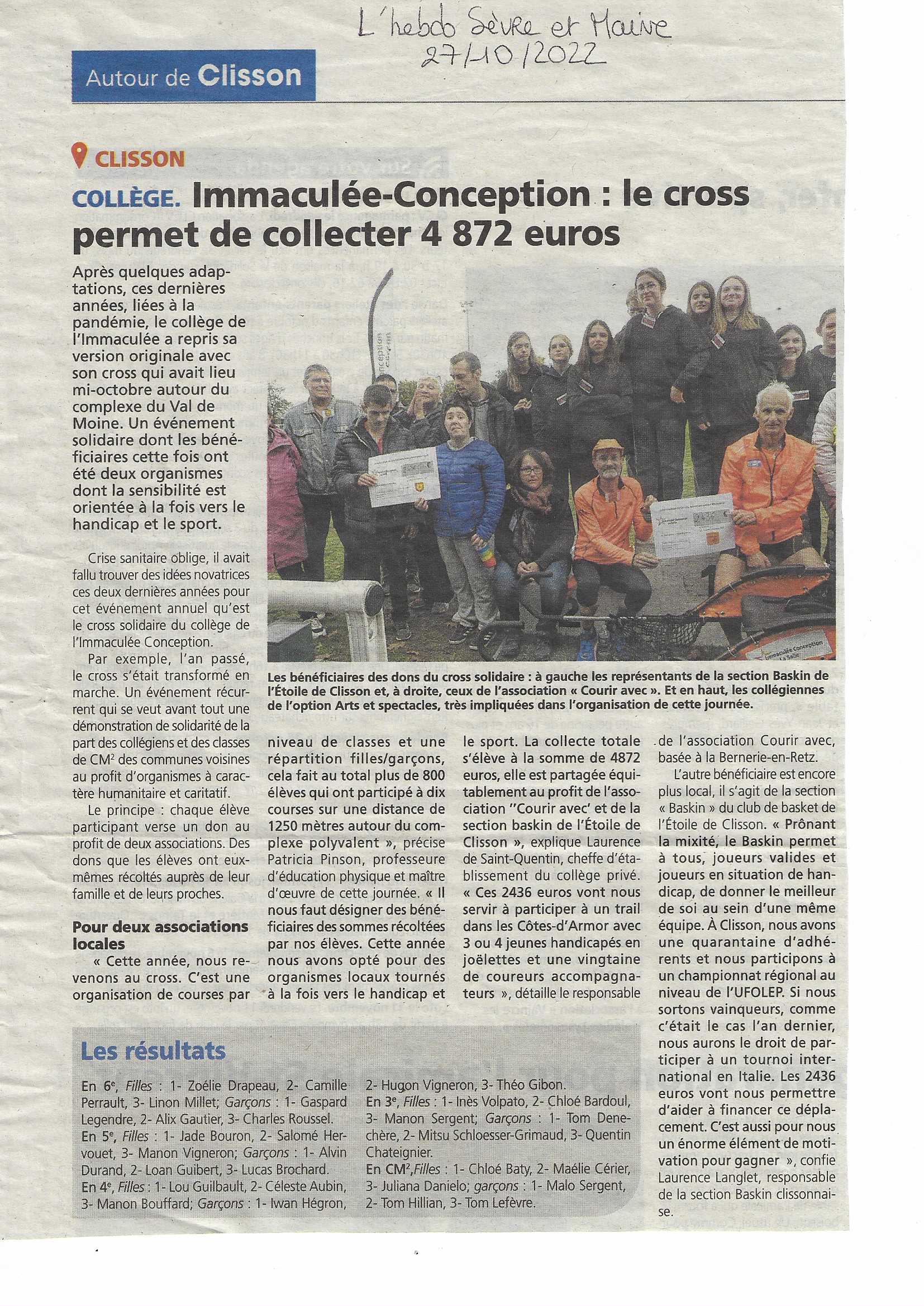 article cross 2022 l'Hebdo 27 10 22